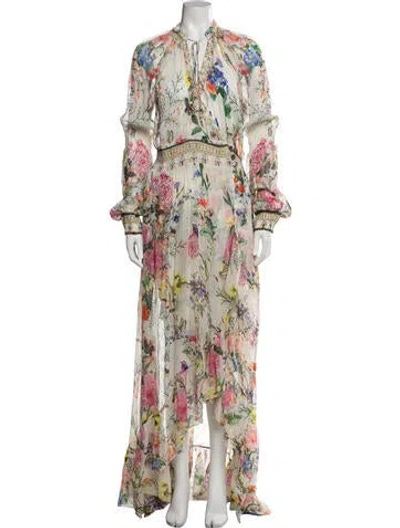 Pre-owned Camilla Silk Long Dress In Silver