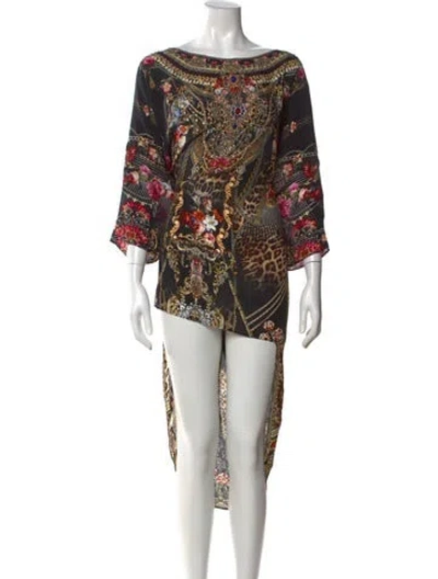 Pre-owned Camilla Silk Long Dress W/ Tags In Black