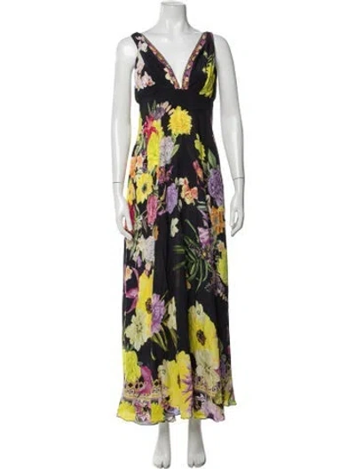 Pre-owned Camilla Silk Long Dress W/ Tags In Black