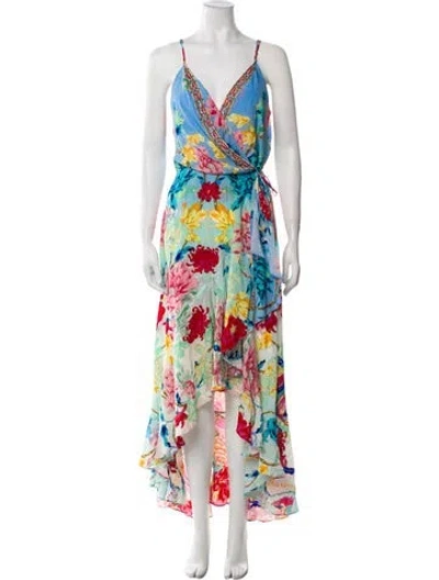 Pre-owned Camilla Silk Long Dress W/ Tags In Blue