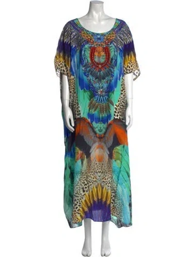 Pre-owned Camilla Silk Long Dress W/ Tags In Blue