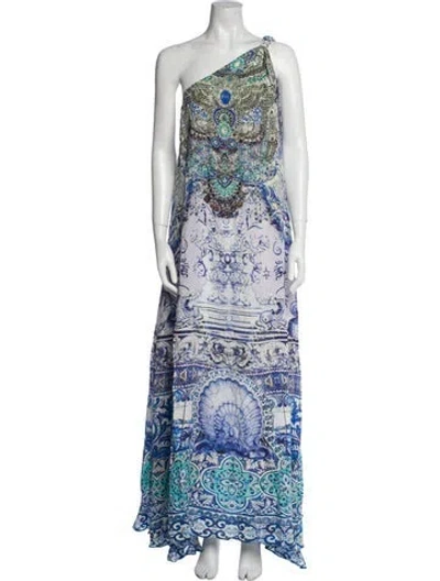 Pre-owned Camilla Silk Long Dress W/ Tags In Blue