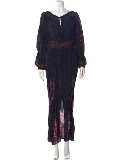 Pre-owned Camilla Silk Long Dress W/ Tags In Blue