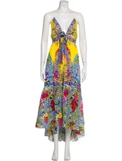 Pre-owned Camilla Silk Long Dress W/ Tags In Blue