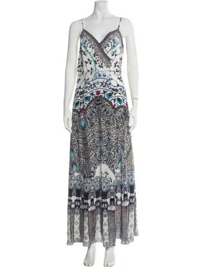 Pre-owned Camilla Silk Long Dress W/ Tags In Blue