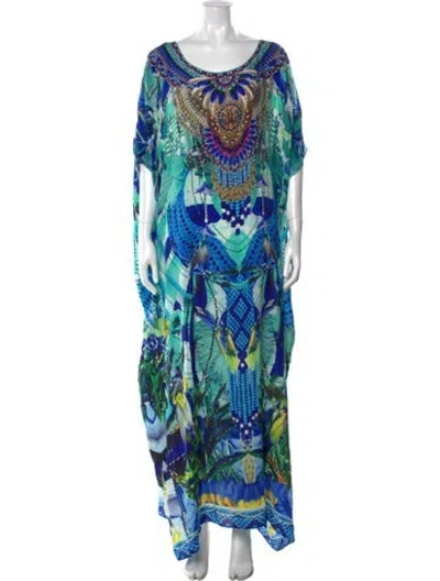 Pre-owned Camilla Silk Long Dress W/ Tags In Blue
