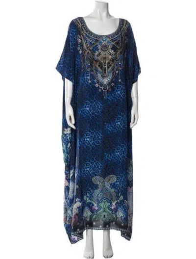 Pre-owned Camilla Silk Long Dress W/ Tags In Blue