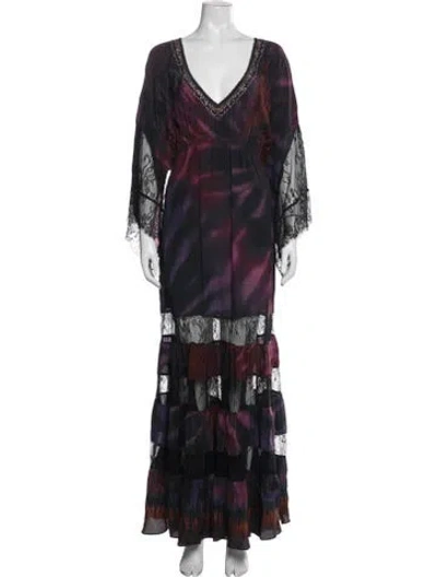 Pre-owned Camilla Silk Long Dress W/ Tags In Blue