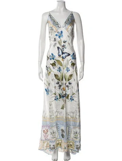 Pre-owned Camilla Silk Long Dress W/ Tags In Blue