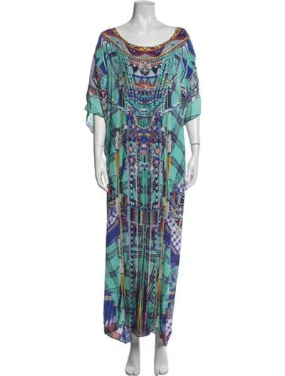 Pre-owned Camilla Silk Long Dress W/ Tags In Blue