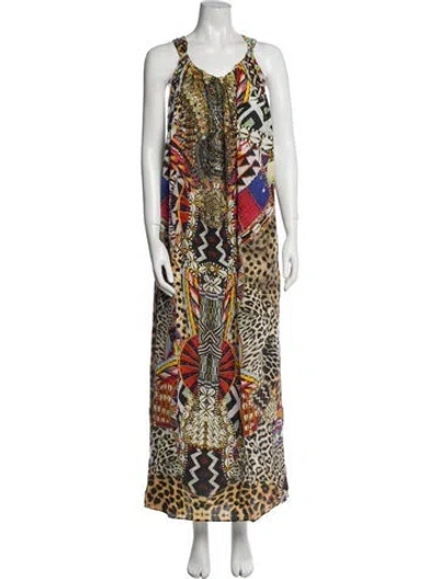 Pre-owned Camilla Silk Long Dress W/ Tags In Brown