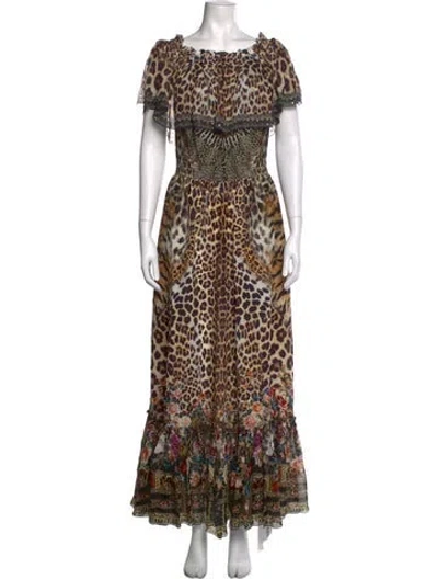 Pre-owned Camilla Silk Long Dress W/ Tags In Brown