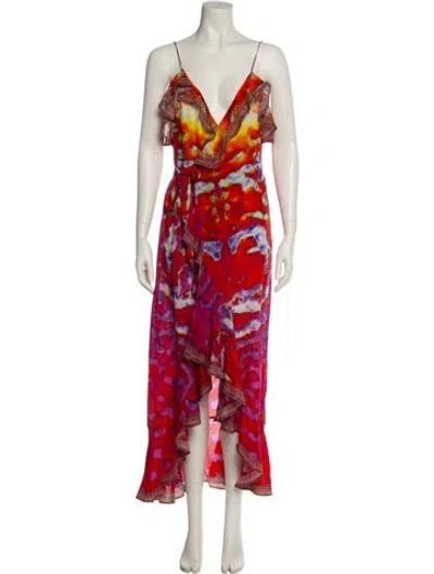 Pre-owned Camilla Silk Long Dress W/ Tags In Multi