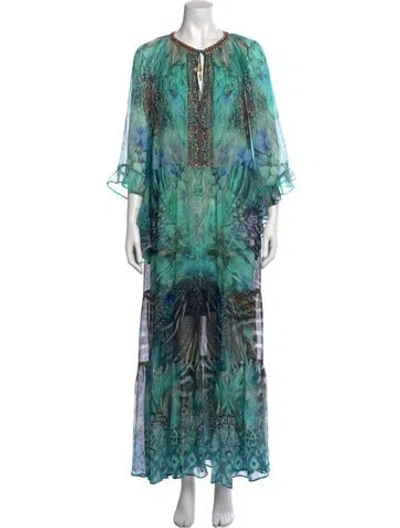 Pre-owned Camilla Silk Long Dress W/ Tags In Multi