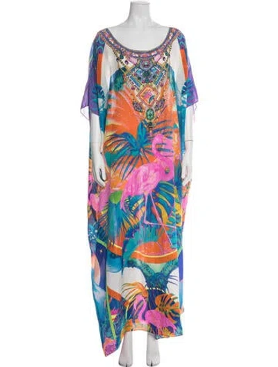 Pre-owned Camilla Silk Long Dress W/ Tags In Multi