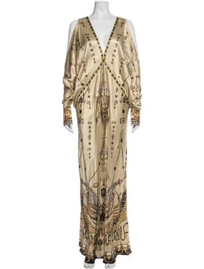Pre-owned Camilla Silk Long Dress W/ Tags In Multi