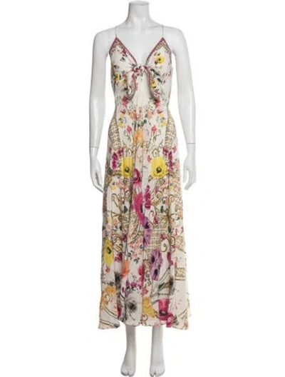Pre-owned Camilla Silk Long Dress W/ Tags In Multi