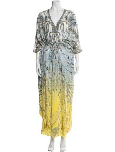 Pre-owned Camilla Silk Long Dress W/ Tags In Multicolor