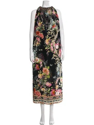 Pre-owned Camilla Silk Long Dress W/ Tags In Multicolor