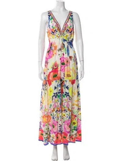 Pre-owned Camilla Silk Long Dress W/ Tags In Neutral