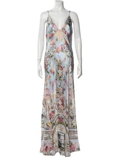 Pre-owned Camilla Silk Long Dress W/ Tags In Neutrals