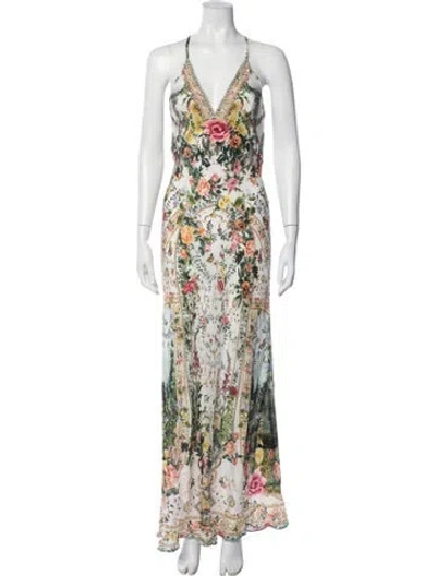 Pre-owned Camilla Silk Long Dress W/ Tags In Neutrals