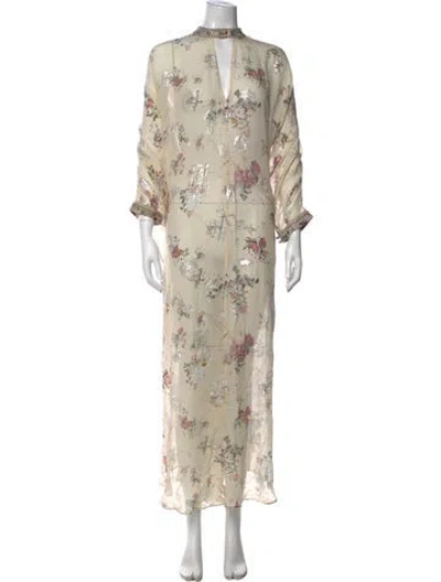 Pre-owned Camilla Silk Long Dress W/ Tags In Neutrals