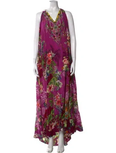 Pre-owned Camilla Silk Long Dress W/ Tags In Purple