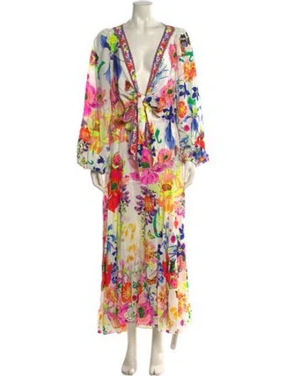 Pre-owned Camilla Silk Long Dress W/ Tags In White