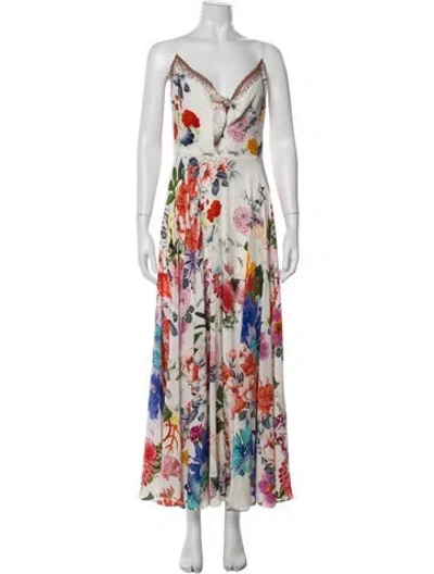 Pre-owned Camilla Silk Long Dress W/ Tags In White