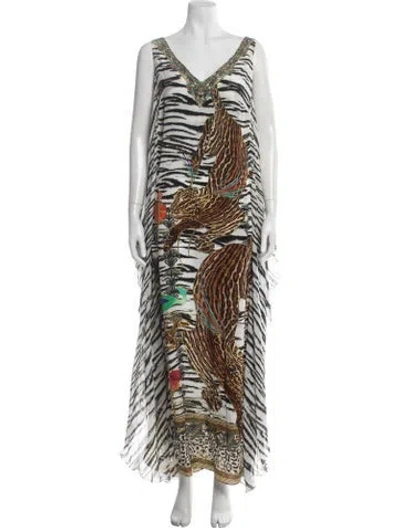 Pre-owned Camilla Silk Long Dress W/ Tags In White