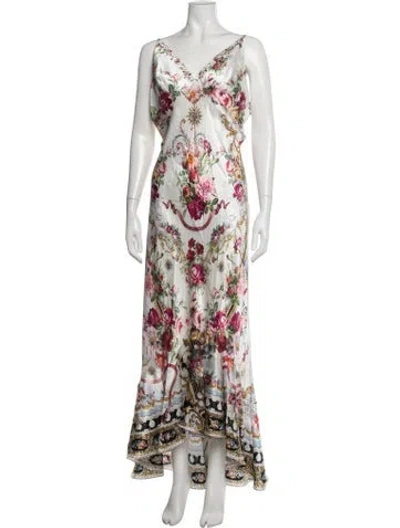 Pre-owned Camilla Silk Long Dress W/ Tags In White