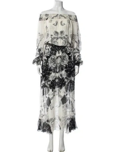 Pre-owned Camilla Silk Long Dress In White