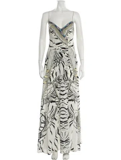 Pre-owned Camilla Silk Long Dress In White