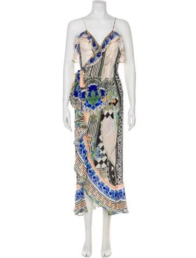 Pre-owned Camilla Silk Long Dress In White