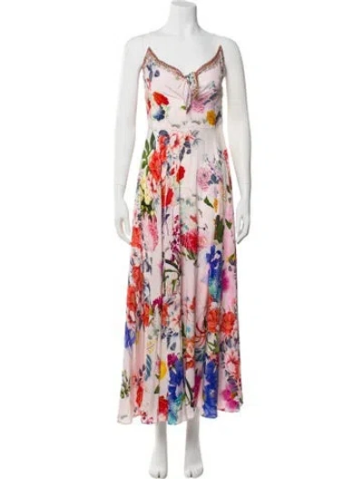 Pre-owned Camilla Silk Long Dress In White
