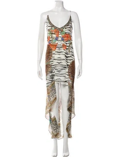 Pre-owned Camilla Silk Long Dress In White
