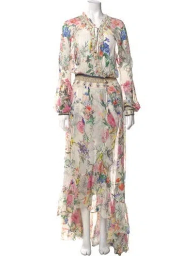 Pre-owned Camilla Silk Long Dress In White