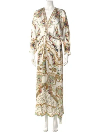Pre-owned Camilla Silk Long Dress In White