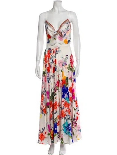 Pre-owned Camilla Silk Long Dress In White