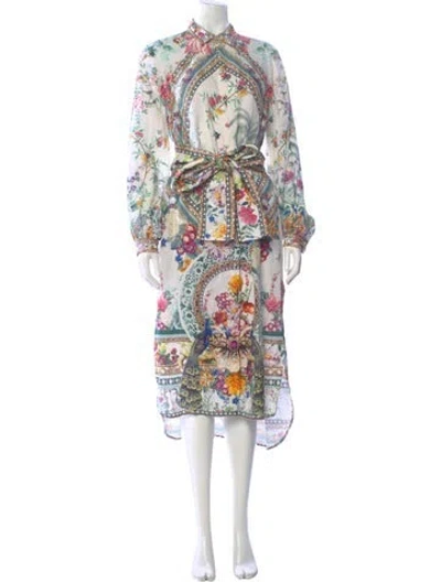 Pre-owned Camilla Silk Long Dress In White