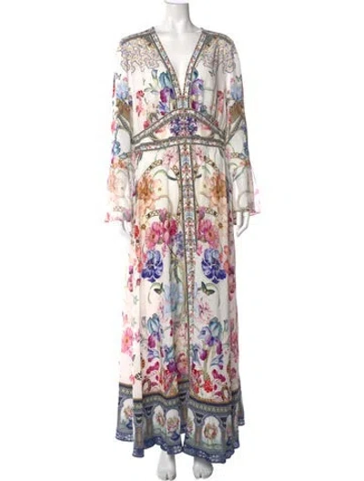 Pre-owned Camilla Silk Long Dress In White
