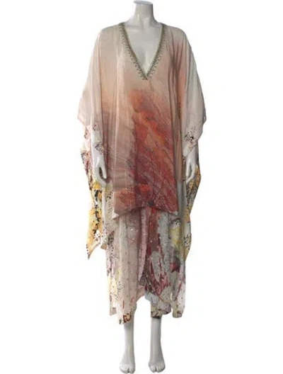 Pre-owned Camilla Silk Long Dress In White