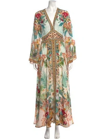 Pre-owned Camilla Silk Long Dress In White