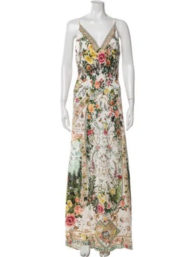 Pre-owned Camilla Silk Long Dress In White