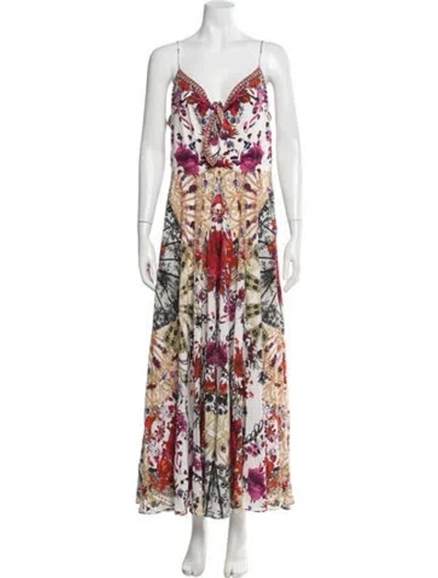 Pre-owned Camilla Silk Long Dress In White