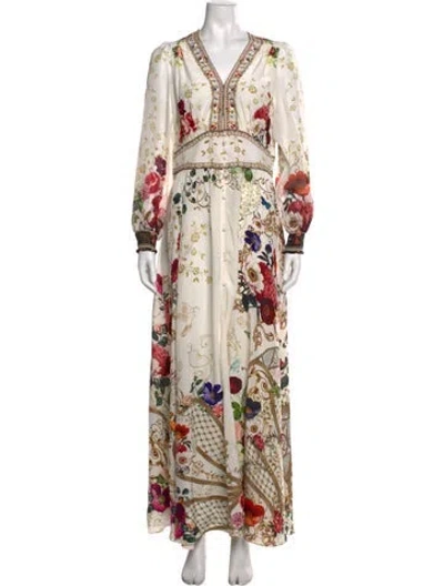 Pre-owned Camilla Silk Long Dress In White
