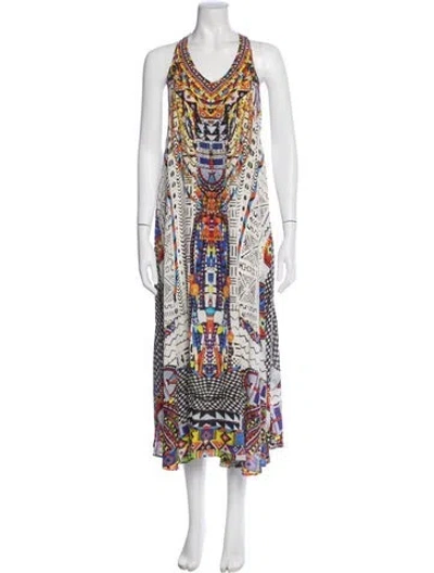 Pre-owned Camilla Silk Long Dress In White