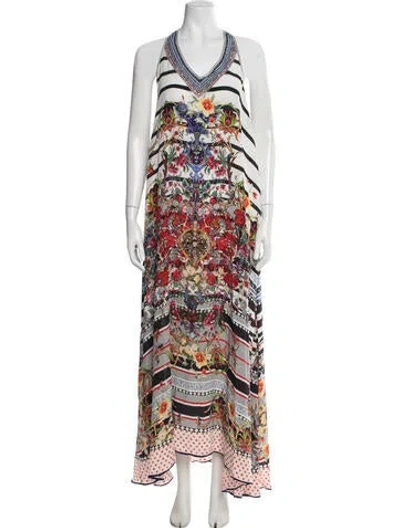 Pre-owned Camilla Silk Long Dress In White