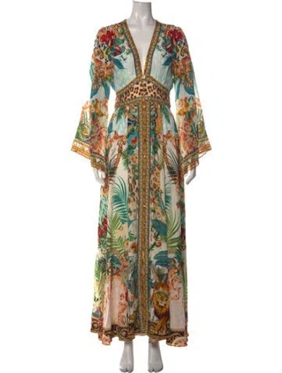 Pre-owned Camilla Silk Long Dress In White